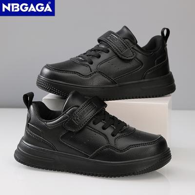 Scarpe da ginnastica per bambini, scarpe casual da ragazzo, scarpe basse in pelle nera, scarpe da passeggio per studenti, scarpe da tennis sportive leggere antiscivolo per ragazze