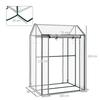 Garden Greenhouse, 2 Compartments, 2 Roll-Up Doors, 1 x 0.8 x 1.5 m, Steel and PE