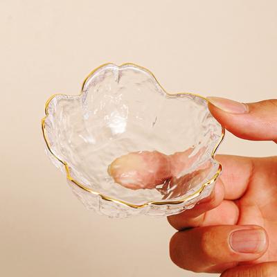 Household Glass Sauce Dishes Japanese Cherry Blossom Transparent High Aesthetic New Tableware Creative Small Seasoning Plate