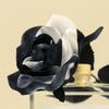 Black White Halloween Artificial Rose Flowers Soft Silk Real Touch Faux Flowers Gothic Exquisite Simulation Flowers