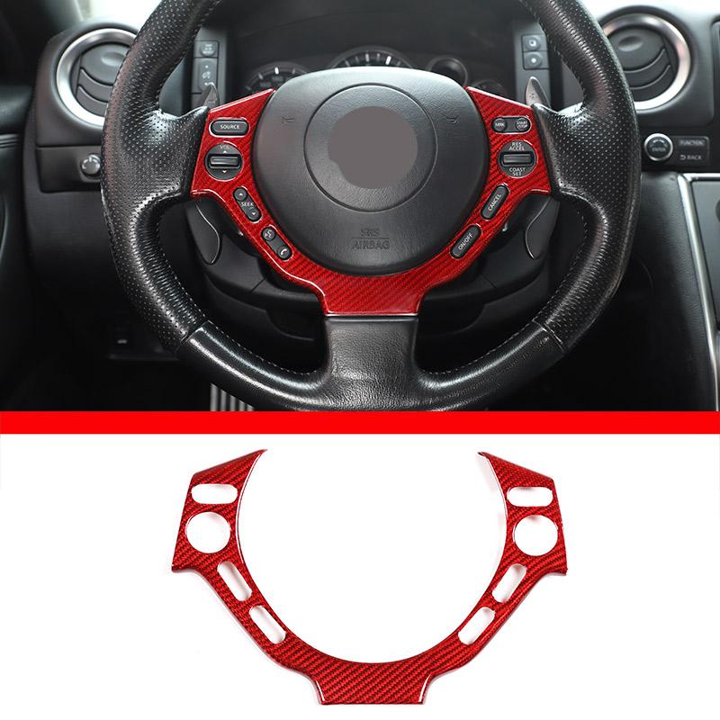 For Nissan GTR R35 Real Carbon Fiber Car Central Control Gear Panel Decorative Frame Central Control Set Sticker Auto Parts