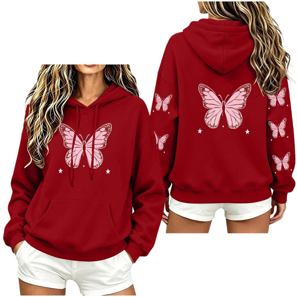 Women's Fashion Hoodie Loose Fit Casual Long Sleeve Sweatshirt Top for Daily Wear
