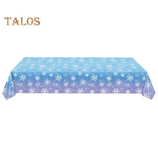 3/6 Pack Christmas Tablecloth Winter Holiday Snowflake Dining Tablecloth Plastic Disposable Table Cover for Christmas Party Decoration