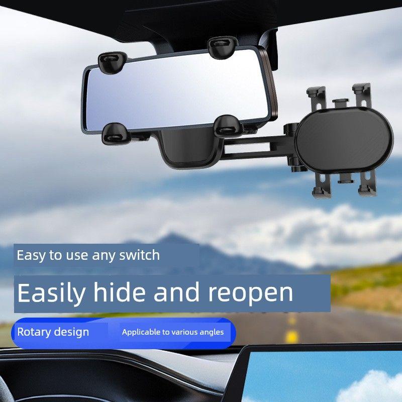 Rearview Mirror Car Phone Holder Universal Car 360 Degrees Rotate Car Navigation Fixed Multifunctional Support Frame