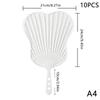 10-Piece White Plastic Creative Durable Japanese Fan Uchiwa Diy Kit Fan Framework For Crafts Hand Fan Making