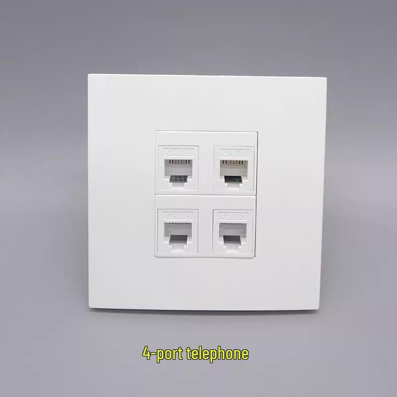 

Панель-розетка телефонна голосовая 86 типу, 2-позиційна, 4-портова, RJ11, CAT3
