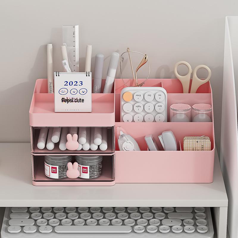 Cute Desktop Storage Box: Office Organizer & Pen Holder