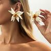Übertriebene Acryl Rote Dreidimensionale Große Blumenohrringe Geeignet für Meer, Urlaub, Reise Süßer Stil Urlaubs Blütenblatt-Ohrringe