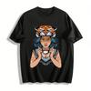 Tribal Tiger Totem Girl Graphic Print Casual Top Pure Cotton T-shirt