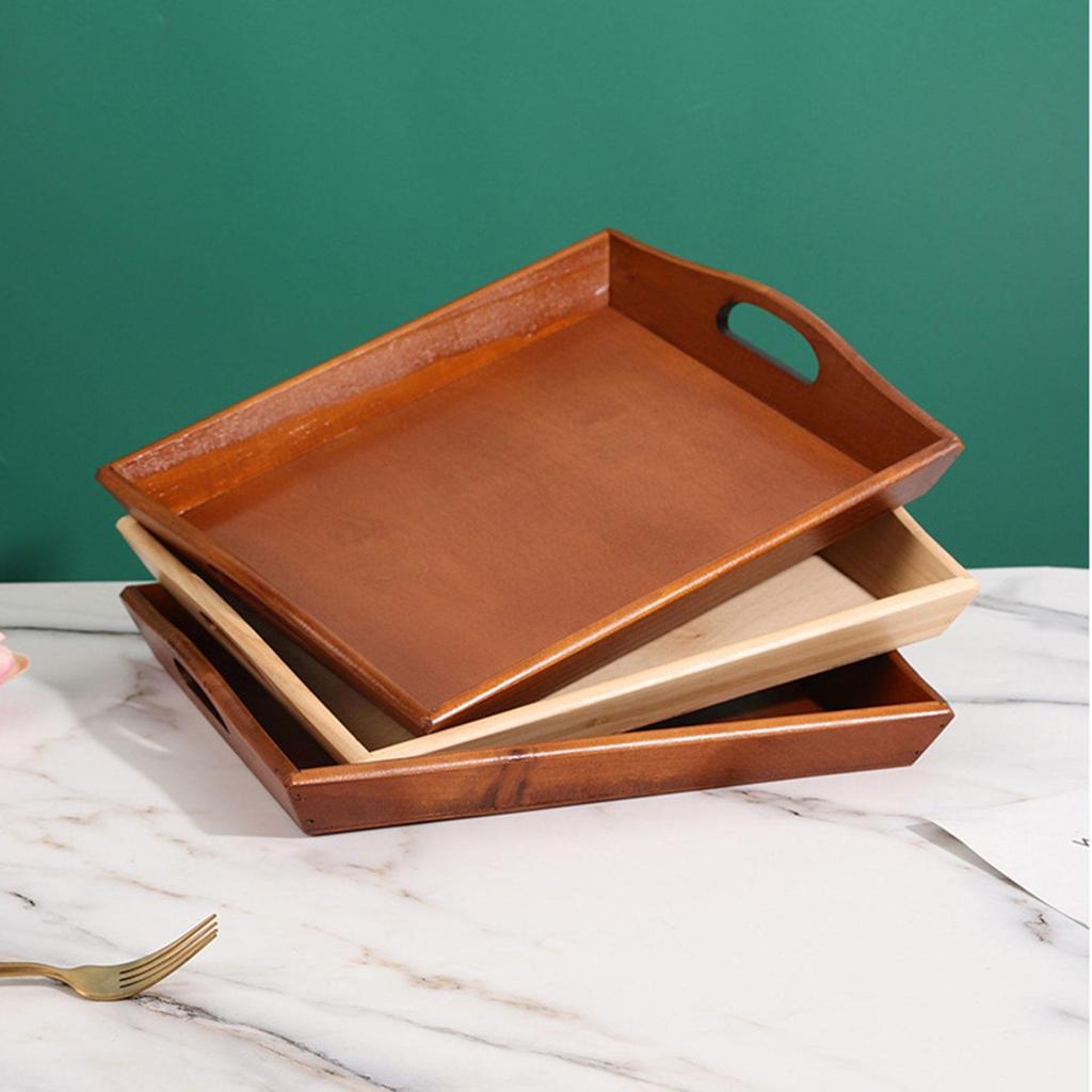 Wooden Serving Tray Party Serving Platter Cake Stand Snack Fruit Plate for Kitchen Table Centerpiece Home