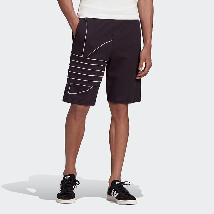 Adidas Originals Trefoil Big Logo Print Sports Shorts Men Bottoms Black GE0821