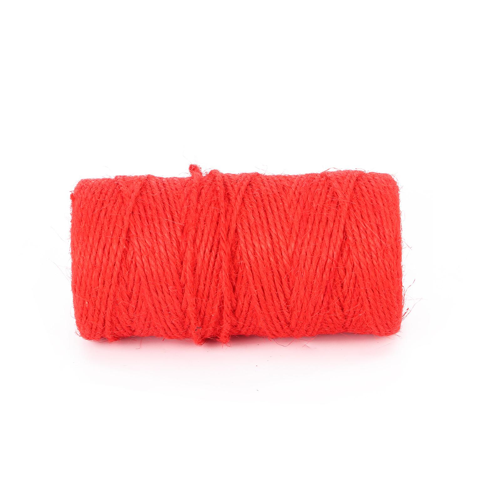 Шпагат Натуральный Джут Конопля для Поделок Садоводства Домашнего Декора Упаковки Подарков Красный красный