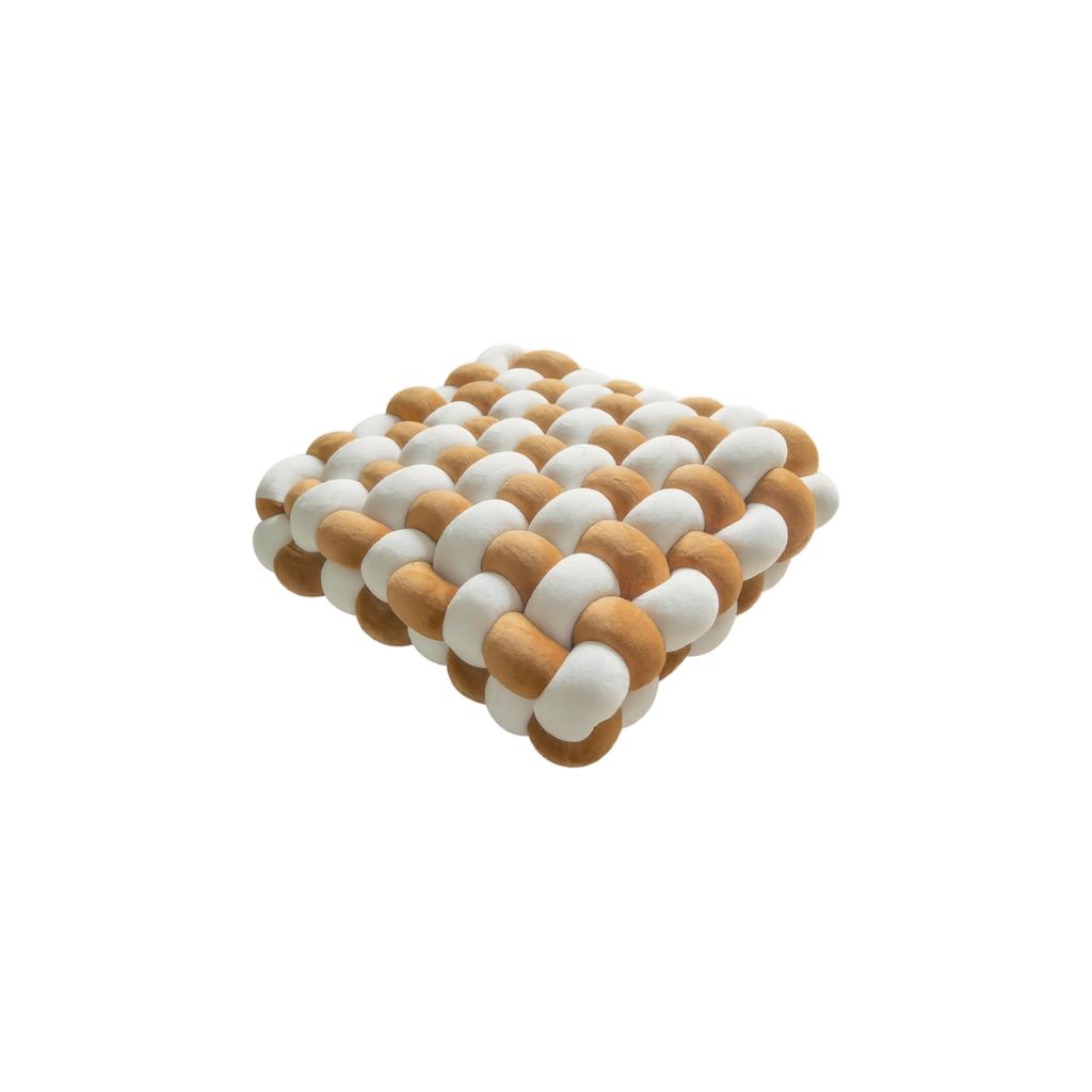 Handwoven Nordic Style Cushion Soft Plush Knitted Pillow Decorative Seat Pad for Home Office Sofa Chair Use