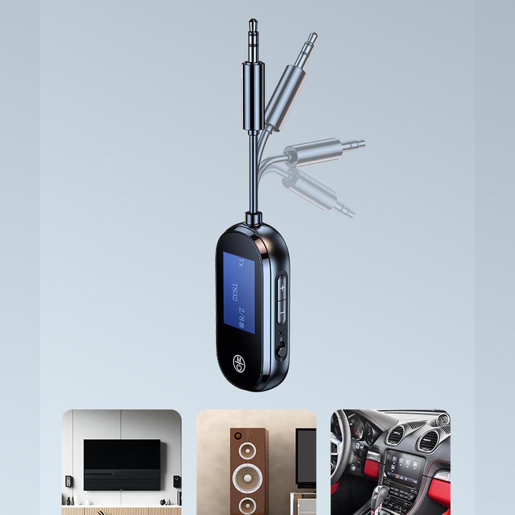 Bluetooth 5.3 Transmitter and Receiver HiFi Sound Wireless Transmitter with Airplane Adapter for Home Travel Gym