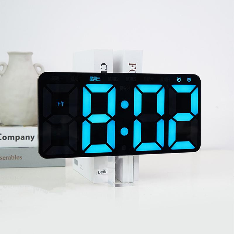 Acrylic Digital Alarm Clock Time Date Temperature Display Countdown Clock Remote Control Wall Clock 12/24H Electronic LED Clocks