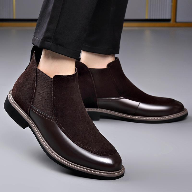 Men's Trendy Velvet-Lined Martin Chelsea Boots for Autumn/Winter