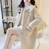 Giacca di Peluche Femminile Autunno e Inverno Confortevole Morbida Tinta Unita Giacca Media Lunghezza Ispessita Casual Versatile