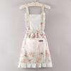 Cotton Canvas Floral For Women'S Kitchen Oilproof Apron With Pockets And Adjustable Waist Belt Waterproof Sleeveless Bib Apron
