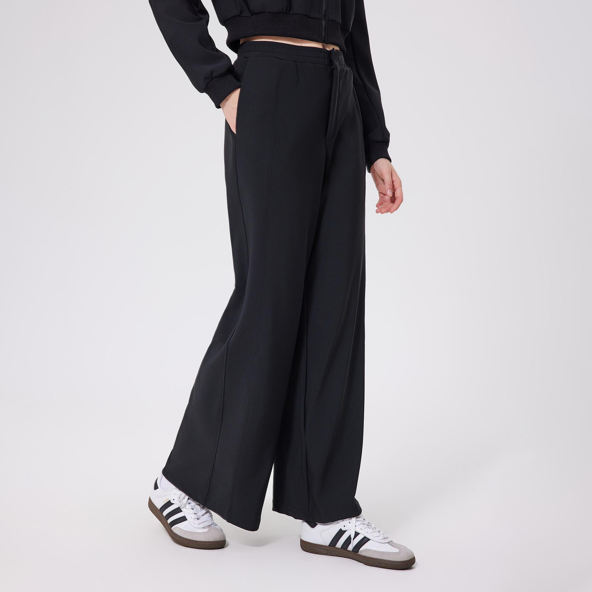 

Sweatpants autumn and winter lightweight velvet charge outdoor casual trousers windproof fitness sports woven pants heat storage and warmth S чорний