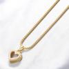 Copper Inlaid Artificial Pearl Love Pendant Necklace Femininity Hollow Heart Peach Heart Neck Chain Vl468