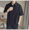 Men's Japanese Retro Loose-Fit Polo T-Shirt - High-End Summer Trend with Collar and Short Sleeves