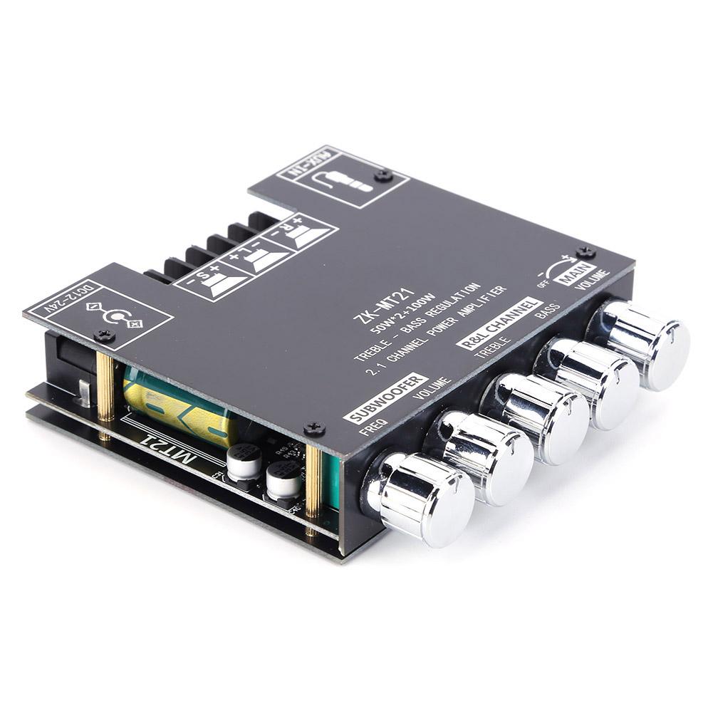 

ZK-MT21 Subwoofer Digital Power Amplifier Board 2.1 Channel Stereo Amp Module 2x50W+100W BT 5.0 Hi-Fi Audio Speaker Module