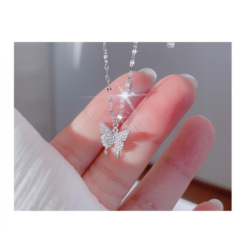 Butterfly Necklace Women Dainty Minimalist Clavicle Chain Trendy Light Luxury Choker Party Jewelry
