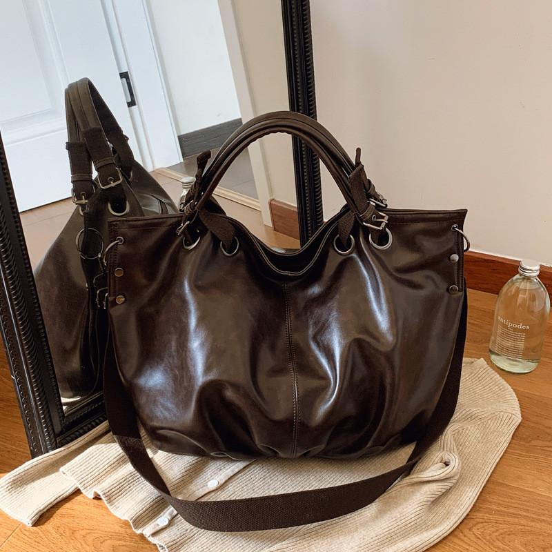 Ielgy Autumn Winter Portable Pleated Bag Casual Crossbody Tote Bag