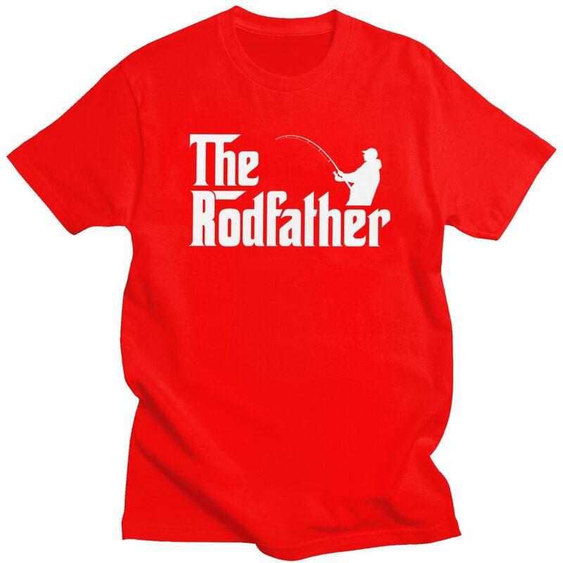 

Custom The Rodfather Fishing T Shirts Men ShortSleeve Fisherman Fish Gift Tshirts Casual Tee Tops Pure Cotton Slim Fit Tshirt S
