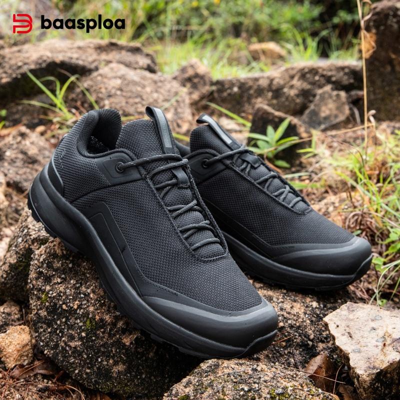 BAASPLOA Men Hiking Shoes Trekking Climbing Sneakers Non-slip Comfort Outdoor Resistant Walking Shoes Male Four Season