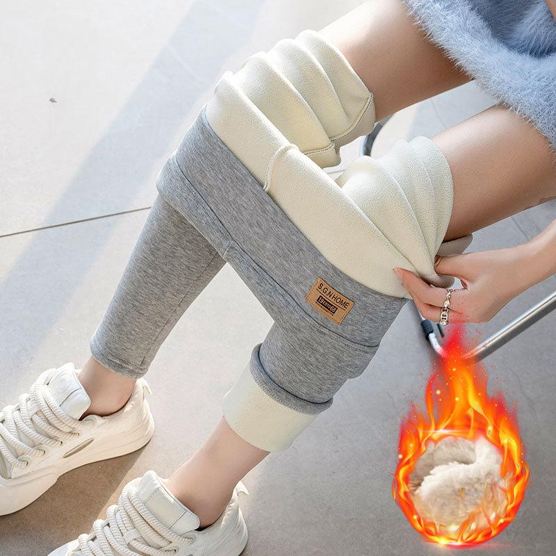 

Очень толстые зимние леггинсы из овечьего бархата, женская верхняя одежда, утолщенные брюки из бархата, женские брюки с высокой талией и эластичной защитой, теплые хлопковые брюки XXL светло-серый