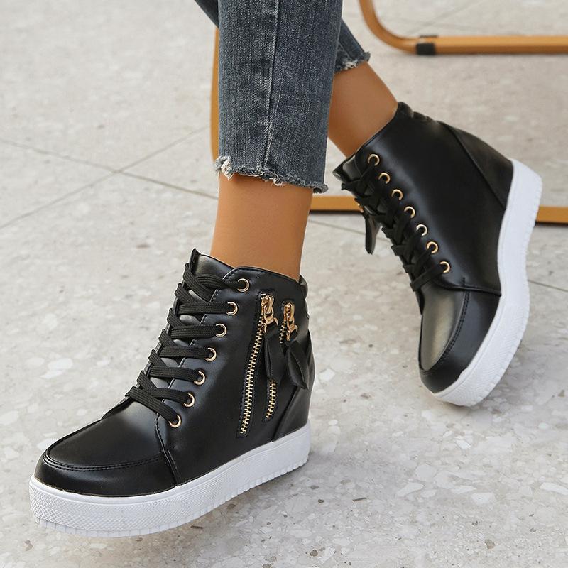 High-top Shoes Women's New Versatile Inner Height-increasing Women's Shoes Campus Sports Shoes Casual 2025 Show Height Popular Shoes Children
