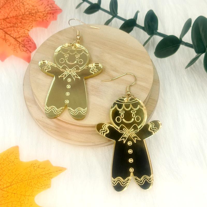 Festliche Lebkuchenmann- und Weihnachtsbaum-Ohrringe