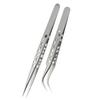 2pcs Sturdy Stainless Steel Curved And Straight Tweezers with Curved and Straight Tips for Versatile Everyday Tasks