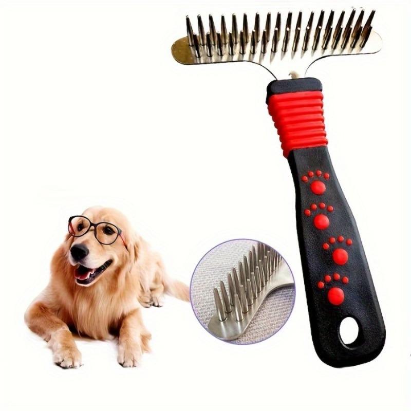 1pc Dog Comb, Thick Hair Comb Pet Comb, Hair Brush, Double Row Comb, Large Dog Hair Comb, Pet Dog Hair Removal Supplies