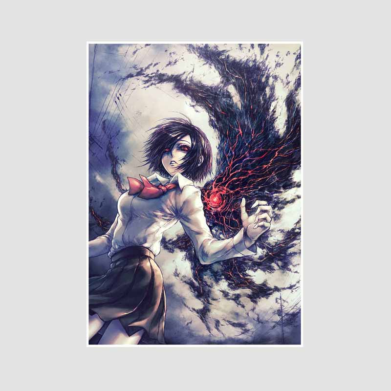 Bílý papír Plakáty a tisky Tokyo Ghoul Klasické japonské anime Nástěnné umění Malba Plakátová nástěnná malba Obrázek Manga Dárek pro fanoušky Pokojová dekorace Domácí dekorace