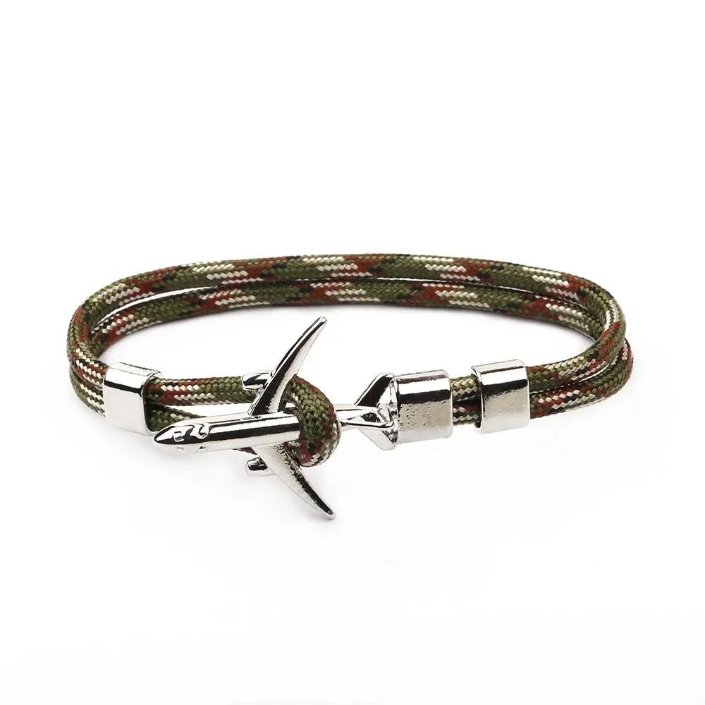 Summer Hot Boeing Airplane Anchor Bracelet Men Nylon Rope Chain Charm Bracelets For Women Survival Aviation Style Sport Bracelet