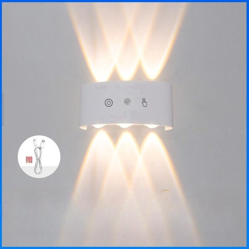 1Pc Charging Induction Wall Lamp Magnetic Suction Lamp Wireless Wall Lamp No Wiring No Punching Bedside Bedroom Night Light Room Induction