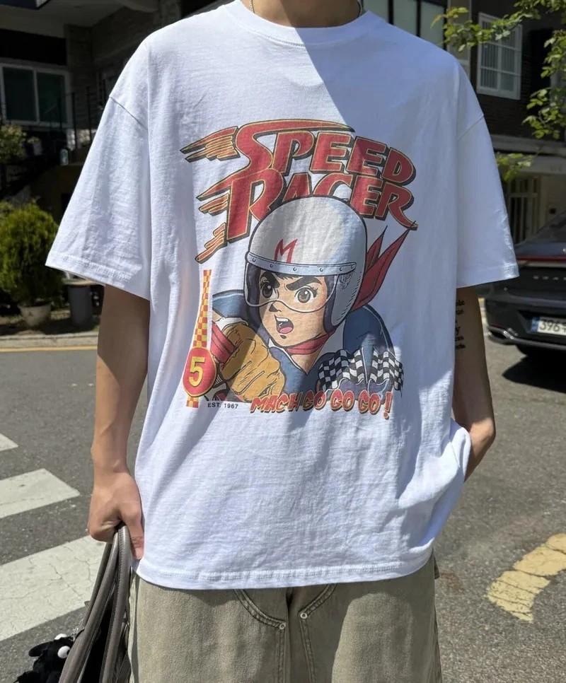 Rare Speed Racer Basic Style Unisex White T shirt Retro Vtg Style S-5XL Unisex T-Shirt XXL