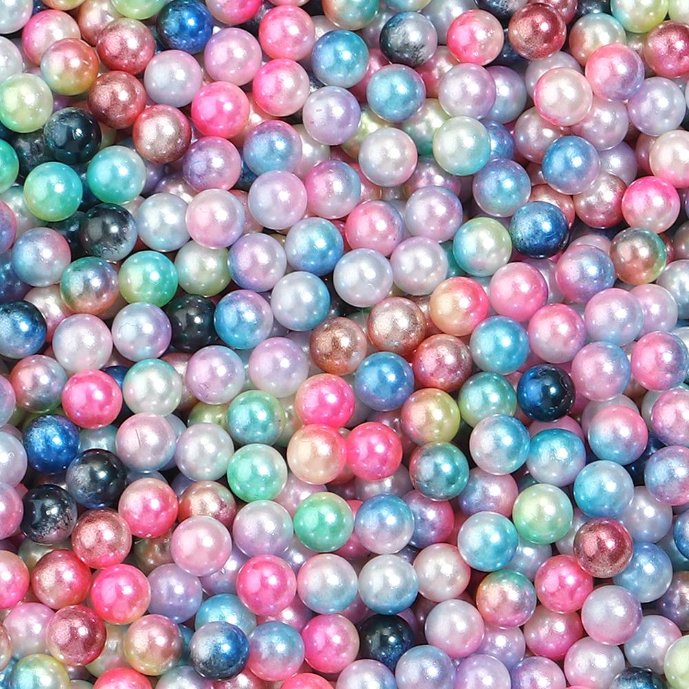 50-500pcs 3/4/5/6/8/10/12mm ABS No Hole Imitation Pearl Beads Colorful Round Loose Spacer Beads For DIY Jewelry Making Supplies