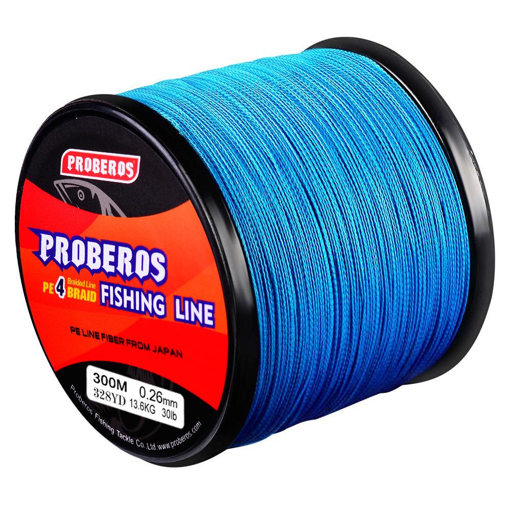 Filo Trecciato in Polietilene a 4 Fili 300m per Pesca a Mosca Galleggiante Forte e Resistente Colori Assortiti per Pesca da Roccia e in Mare Filo Principale