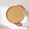Wooden Wood Tray Round Food Bread Pan New Decorative Tray  Breakfast Dinner