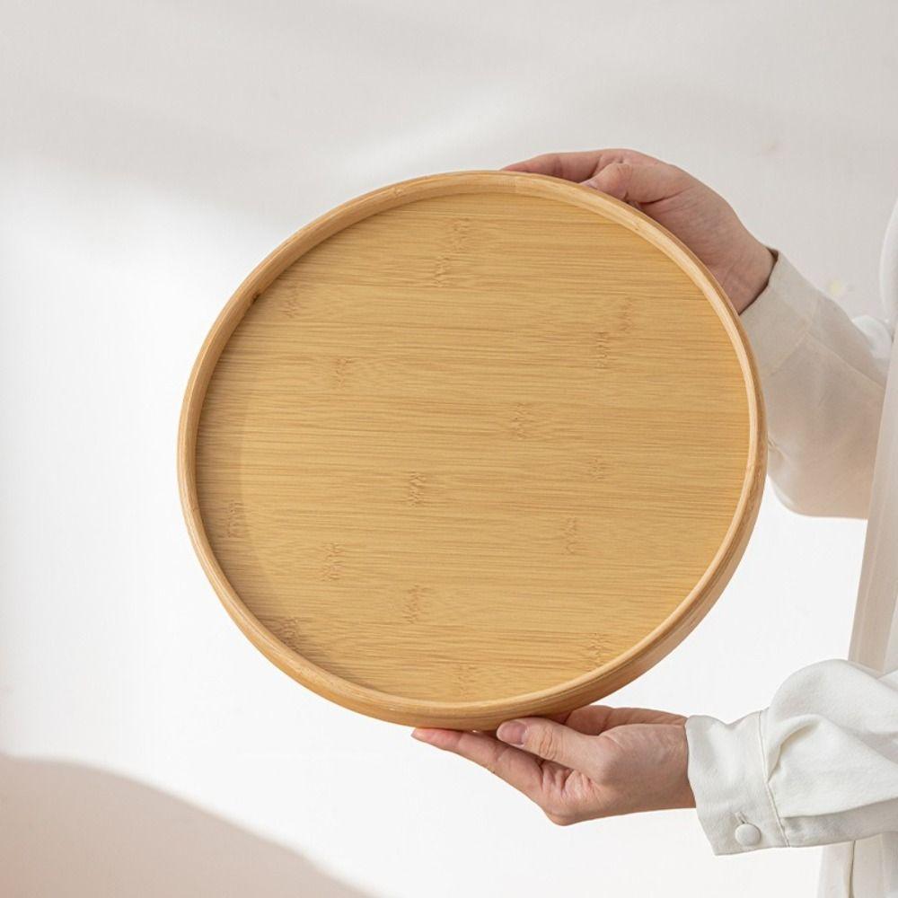Wooden Wood Tray Round Food Bread Pan New Decorative Tray Breakfast Dinner