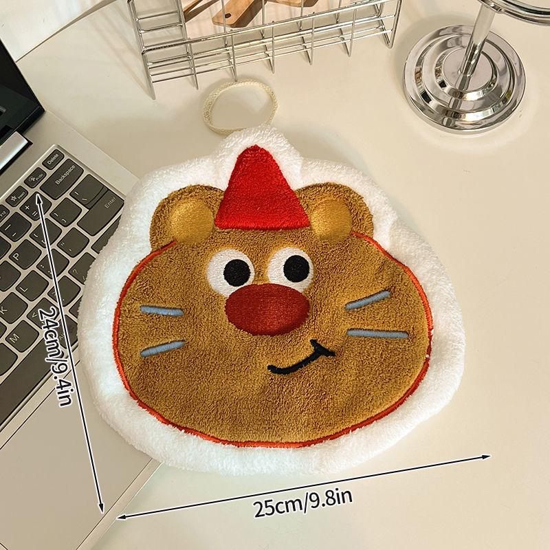 Cartoon Elephant Animal Hand Towels for Kitchen Hanging Cloth Rag Kids Hand Towels Absorbent Bathroom Coral Velvet Handkerchief