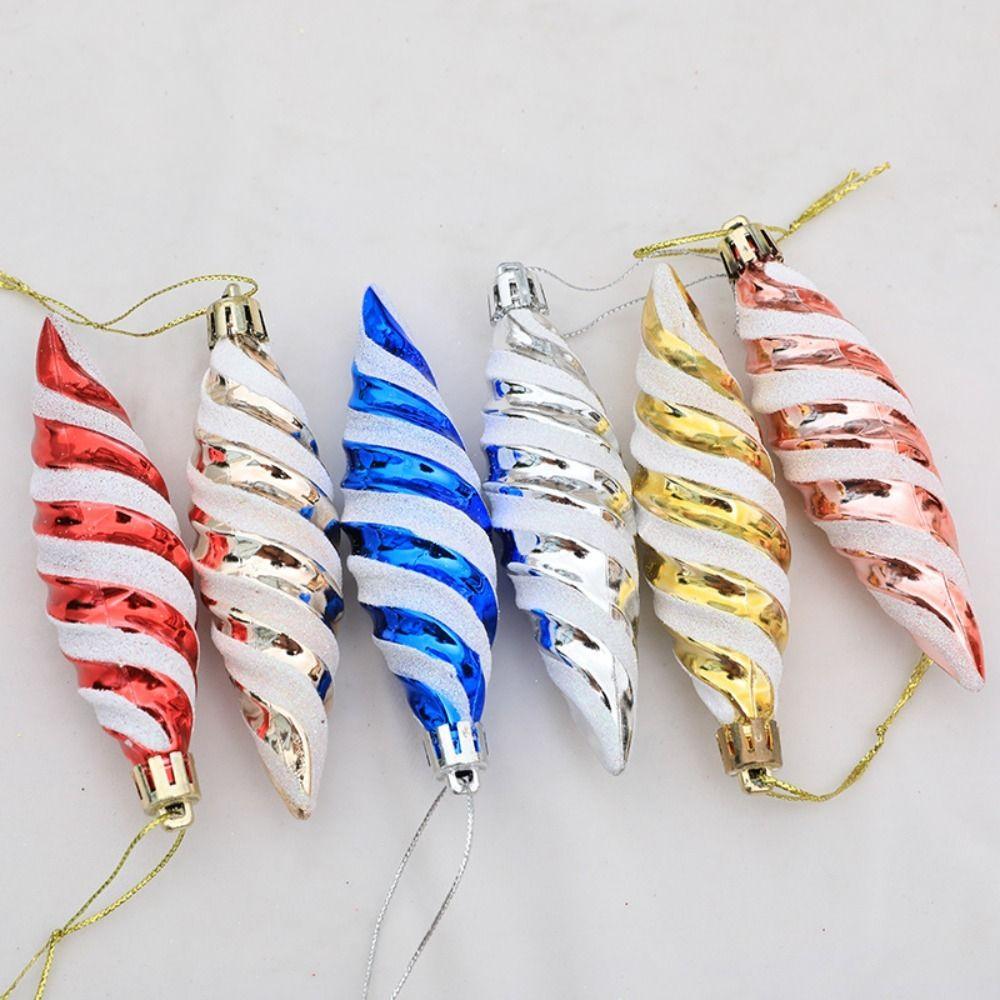 Decor Home Decoration DIY Xmas Pendant Plastic Pendants Spiral Thread Christmas Tree Ornaments