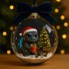 Christmas Snow Ball Ornaments Vintage Sewing Machine/Village Scene/Big Foot Xmas Tree Ornaments Winter Clear