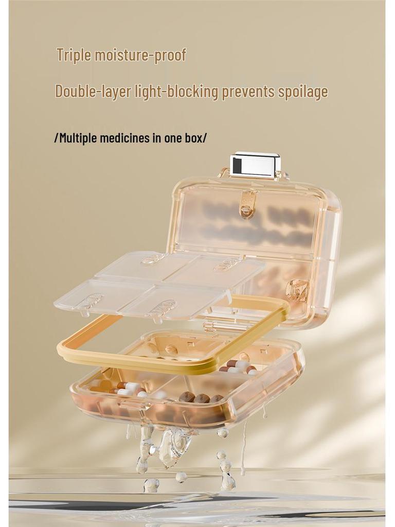 Portable 7-Grid Moisture-Proof Pill Box for Daily Medication