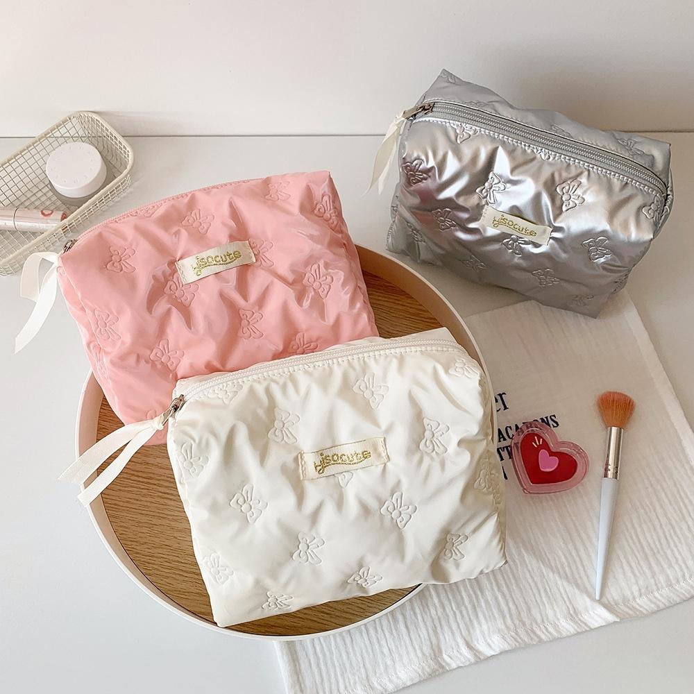 Wash Pouch Bow Cosmetic Bag Korean Y2K Bow Coin Pouch Sweet Bow Stationery Bag  School/Office