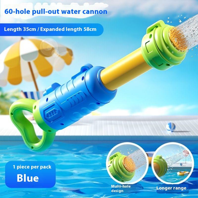 

Водяной пистолет для детей большой емкости, выдвижной, с многоструйным распылением воды, игрушки, пляж, бассейн, рафтинг, война водой синий