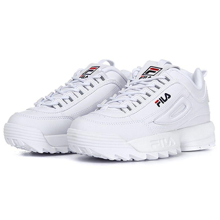 Fila Disruptor 2 Comfortable Cushioning Abrasion Resistant Breathable Low Top Chunky Sneakers Unisex White Korean Style FS1HTB1071X_WWT